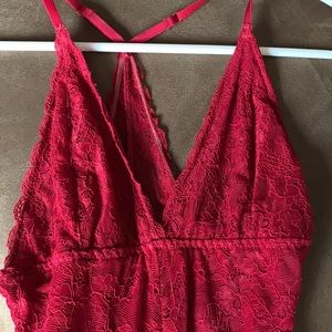 Dynamite Red Lace Bodysuit